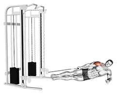 Cable Side Lying Lateral Raise exercise demonstration for Shoulders, Cable
