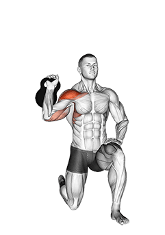Kettlebell Half Kneeling Shoulder Press exercise demonstration
