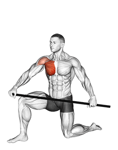 Half Kneeling PVC Pec Mobilization Stretch exercise demonstration