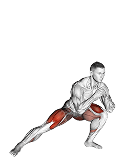 Side Lunge exercise demonstration for Quadriceps, and Thighs, Body weight