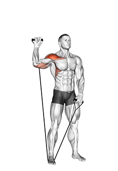 Band Single Arm Shoulder Press exercise demonstration for Shoulders, Band