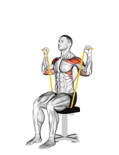 Resistance Band Seated Shoulder Press exercise demonstration