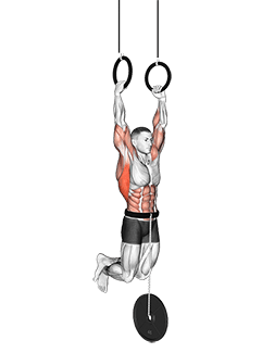 Weighted Muscle up exercise demonstration