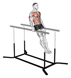 Impossible dips exercise demonstration for Upper Arms, Body weight