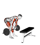 Barbell Complex - Stiff Leg Deadlift - Clean - Step exercise demonstration for Thighs, Barbell