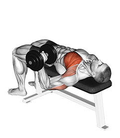 Dumbbell One Arm Wide-Grip Bench Press exercise demonstration for Chest, Dumbbell