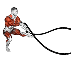 Battling Ropes Alternate Arms Side Lunge exercise demonstration