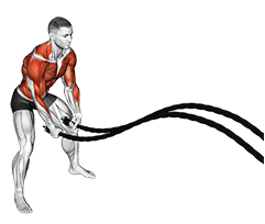 Battling Ropes Power Slam exercise demonstration for Back, and Chest, and Waist, Battling Rope