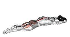 Dumbbell Superman exercise demonstration for Hips, Dumbbell