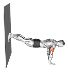 Decline Push-up against Wall exercise demonstration