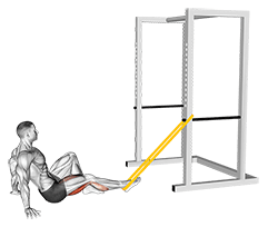 Resistance Band Seated Single Leg Curl exercise demonstration for Hamstrings, and Thighs, Resistance Band