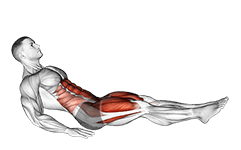 Seated In Out Leg Raise on Floor exercise demonstration for Quadriceps, and Thighs, Body weight