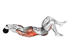 Kettlebell Single Leg Glute Bridge Pullover exercise demonstration for Back, and Hips, Kettlebell