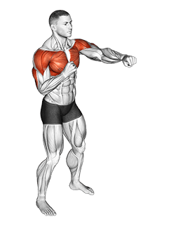 Alternate Punching exercise demonstration for Chest, and Shoulders, Body weight