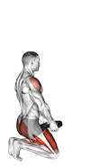 Weighted Kneeling Step with Swing exercise demonstration