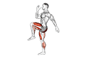 Walking High Knees Lunge exercise demonstration for Cardio, Body weight