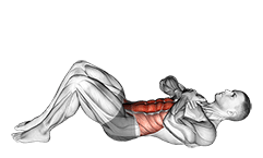 Sit-up with Arms on Chest exercise demonstration for Waist, Body weight