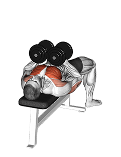 Dumbbell Squeeze Bench Press exercise demonstration for Chest, Dumbbell