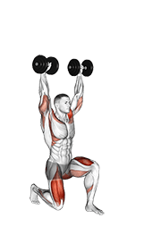 Dumbbell Kneeling Hold to Stand exercise demonstration