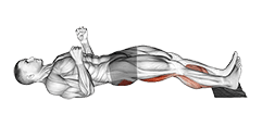Sliding Leg Curl on Floor with Towel exercise demonstration for Hamstrings, and Thighs, Body weight