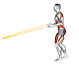 Resistance Band Split Jump with Single Arm Row exercise demonstration