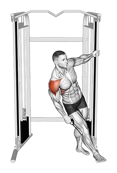 Cable Leaning Lateral Raise exercise demonstration for Shoulders, Cable