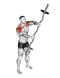 EZ-bar Front Twist Raise exercise demonstration for Shoulders, EZ Barbell