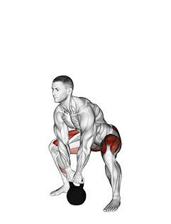 Kettlebell Sumo Deadlift exercise demonstration for Hips, Kettlebell