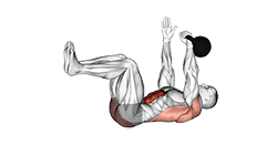 Kettlebell Dead Bug exercise demonstration for Waist, Kettlebell