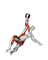 Kettlebell Turkish Get-Up to Hand exercise demonstration