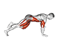 Kick Through Push-up exercise demonstration for Plyometrics, Body weight