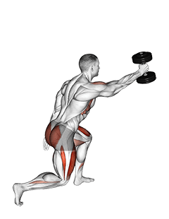 Dumbbell Rear Lunge Front Raise exercise demonstration