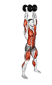 Dumbbell Devils Press exercise demonstration for Chest, Dumbbell