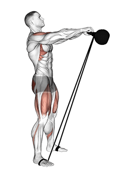 Kettlebell Banded Swing exercise demonstration for Hips, Kettlebell