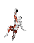 Kettlebell Bottoms Up to Knee Turkish Get-Up exercise demonstration