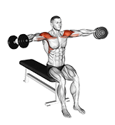Dumbbell Seated Lateral to Front Raise exercise demonstration for Shoulders, Dumbbell