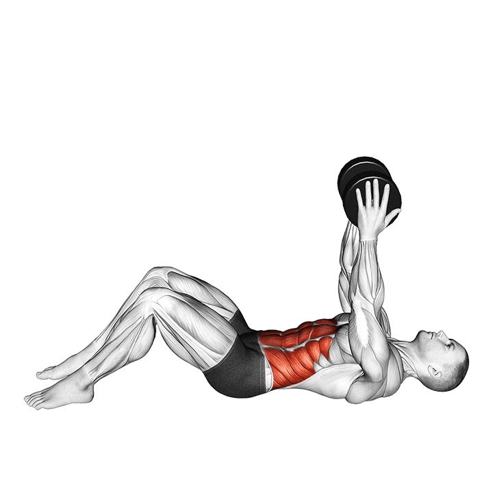 Dumbbell Straight Arm Twisting Sit-up exercise demonstration