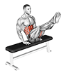 Bench Reverse Crunch Circle exercise demonstration for Hips, and Waist, Body weight