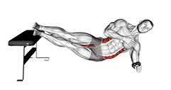 Side Plank Oblique Crunch exercise demonstration for Waist, Body weight