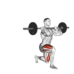 Barbell Front Rack Lunge exercise demonstration