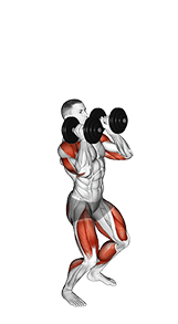 Dumbbell Push Jerk exercise demonstration for Weightlifting, Dumbbell