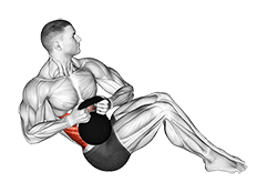 Kettlebell Russian Twist exercise demonstration for Waist, Kettlebell