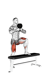 Kettlebell Step-Up exercise demonstration