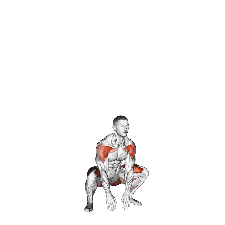 Bodyweight Full Squat with Overhead Press exercise demonstration for Plyometrics, Body weight
