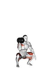 Dumbbell One Arm Thruster exercise demonstration for Thighs, Dumbbell