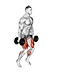 Dumbbell Squat Lunges Jump Complex exercise demonstration for Thighs, Dumbbell