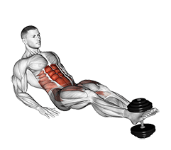 Weighted Seated Tuck Crunch on Floor exercise demonstration