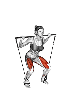 Bar Band Squat exercise demonstration