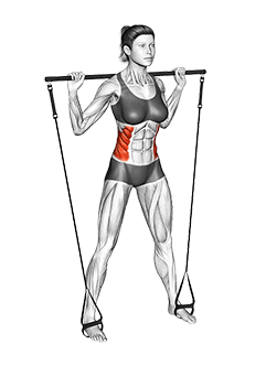Bar Band Standing Side Bend exercise demonstration for Waist, Stick