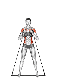 Bar Band Side Bend Press exercise demonstration for Shoulders, and Waist, Stick